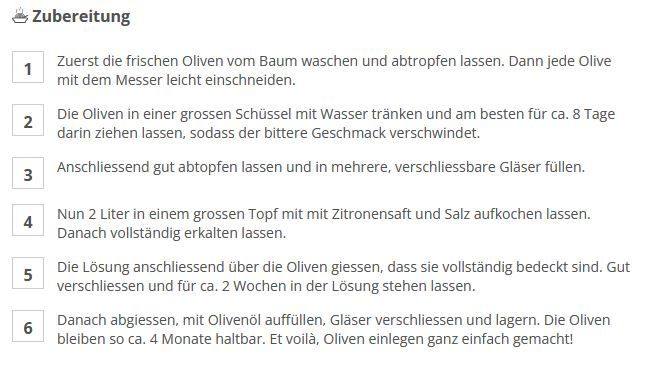 OLIVEN EINLEGEN